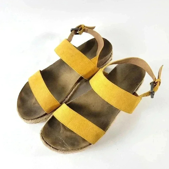 Sun Tan Platform Espadrille Strappy Sandals - 9 - Picture 1 of 8